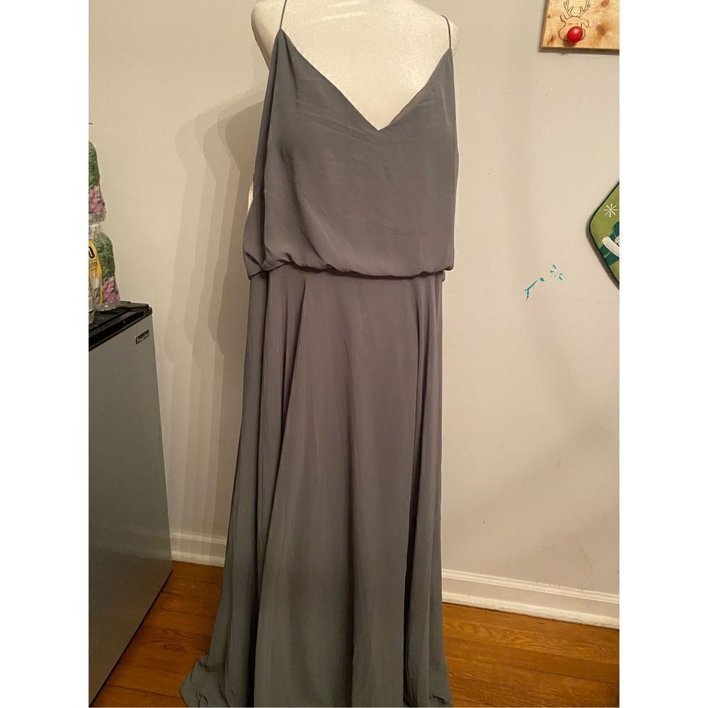 Jenny Yoo Bridesmaid Dress Inesse mineral gray size 26 - Picture 3 of 7